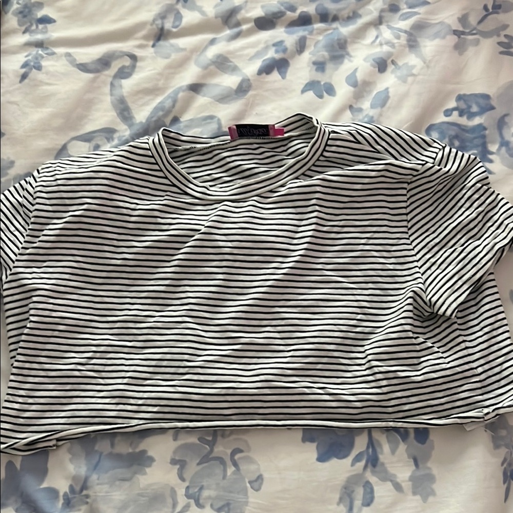 Striped Black and White Women's Top